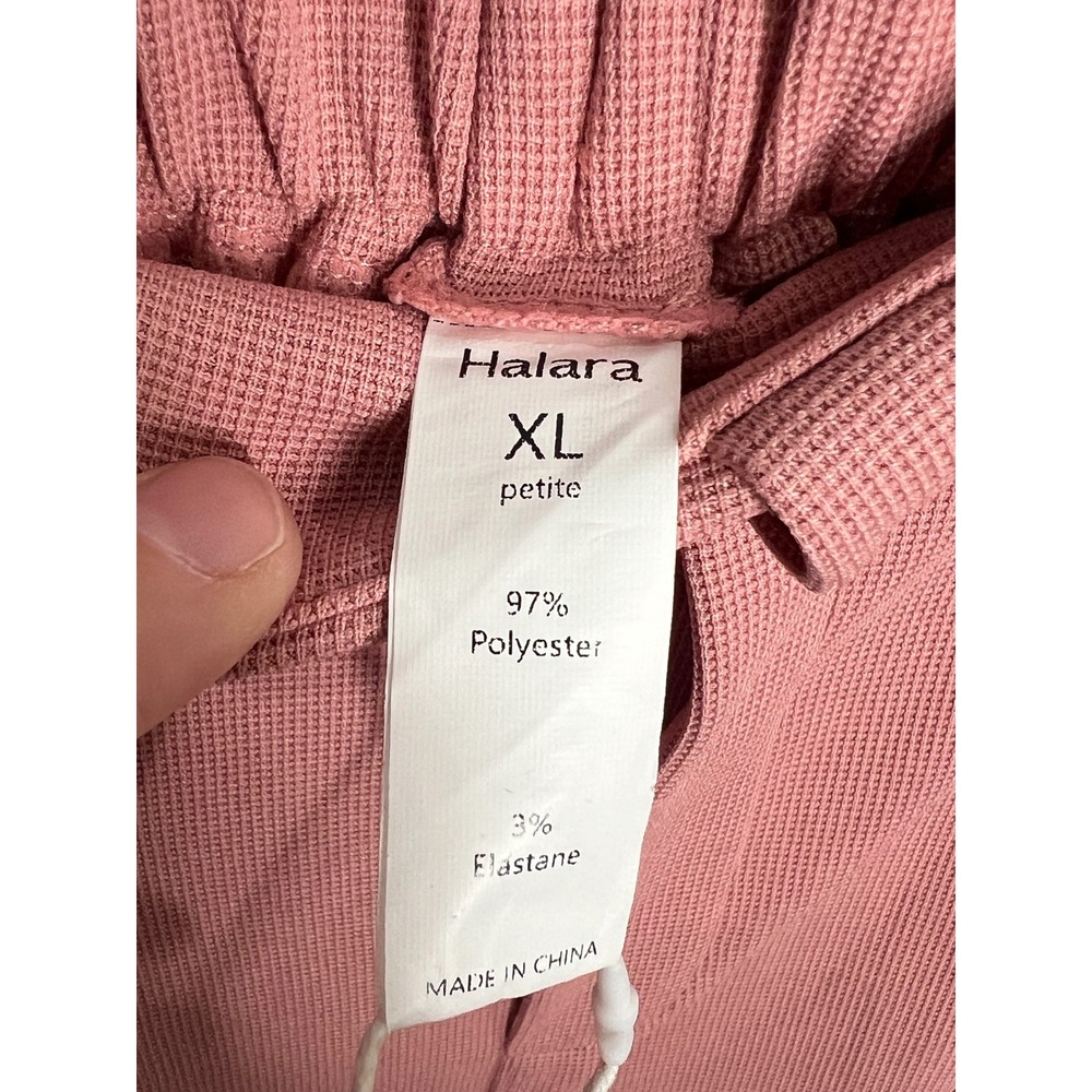 NWT Halara Flex High Waisted Pocket Wide Leg Waffle Work Pants Sz XL P Rose Tan - Picture 3 of 11